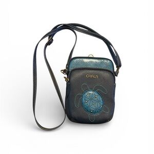 CHALA Turtle Crossbody Bag Navy Teal Small RFID Purse